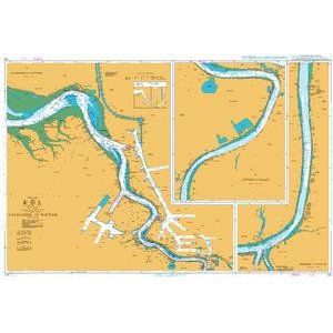 Product image of Admiralty Chart 128 | Baalhoek to Wintam, featuring navigational markings, depth soundings, and coastal features, essential for safe marine navigation. It could be displayed as an art piece or used for navigation on a boat or ship.