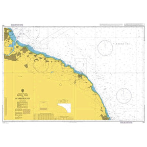 Product image of Admiralty Chart 134 | River Tees to Scarborough, featuring navigational markings, depth soundings, and coastal features, essential for safe marine navigation. It could be displayed as an art piece or used for navigation on a boat or ship.
