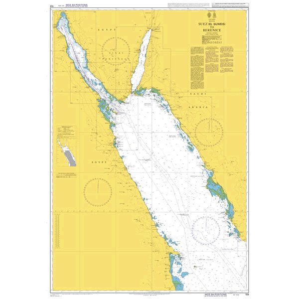 Product image of Admiralty Chart 159 | Suez (As Suways) to Berenice (Barnis), featuring navigational markings, depth soundings, and coastal features, essential for safe marine navigation. It could be displayed as an art piece or used for navigation on a boat or ship.