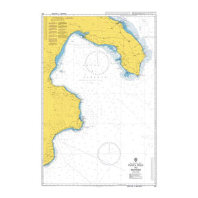 Product image of Admiralty Chart 187 | Punta Stilo to Brindisi, featuring navigational markings, depth soundings, and coastal features, essential for safe marine navigation. It could be displayed as an art piece or used for navigation on a boat or ship.