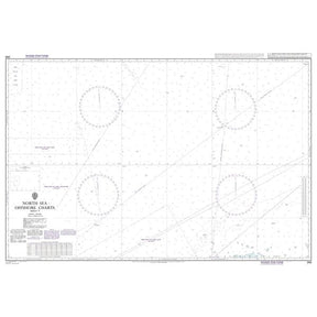 Product image of Admiralty Chart 268 | North Sea Offshore Charts Sheet 9, featuring navigational markings, depth soundings, and coastal features, essential for safe marine navigation. It could be displayed as an art piece or used for navigation on a boat or ship.