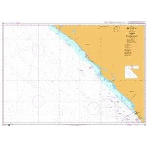 Product image of Admiralty Chart 305 | Gamba to Pointe-Noire, featuring navigational markings, depth soundings, and coastal features, essential for safe marine navigation. It could be displayed as an art piece or used for navigation on a boat or ship.