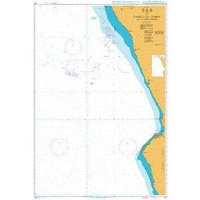 Product image of Admiralty Chart 307 | Cabeca da Cobra to Cabo Ledo, featuring navigational markings, depth soundings, and coastal features, essential for safe marine navigation. It could be displayed as an art piece or used for navigation on a boat or ship.