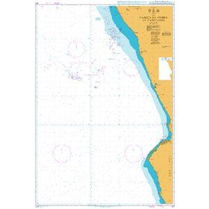 Product image of Admiralty Chart 307 | Cabeca da Cobra to Cabo Ledo, featuring navigational markings, depth soundings, and coastal features, essential for safe marine navigation. It could be displayed as an art piece or used for navigation on a boat or ship.