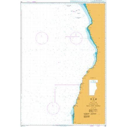 Product image of Admiralty Chart 312 | Luanda to Baia dos Tigres, featuring navigational markings, depth soundings, and coastal features, essential for safe marine navigation. It could be displayed as an art piece or used for navigation on a boat or ship.