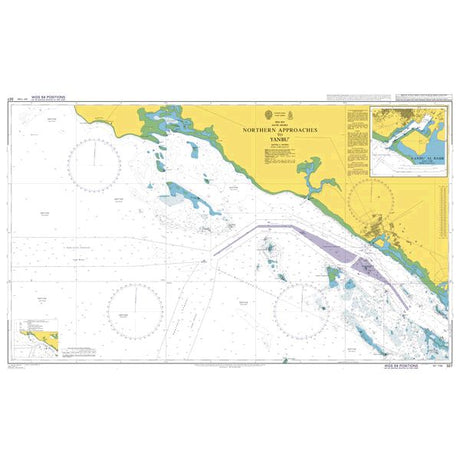 Product image of Admiralty Chart 327 | Northern Approaches to Yanbu`, featuring navigational markings, depth soundings, and coastal features, essential for safe marine navigation. It could be displayed as an art piece or used for navigation on a boat or ship.