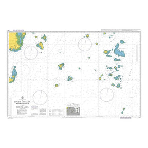 Product image of Admiralty Chart 441 | South Eastern Approaches to Fiji Islands, featuring navigational markings, depth soundings, and coastal features, essential for safe marine navigation. It could be displayed as an art piece or used for navigation on a boat or ship.