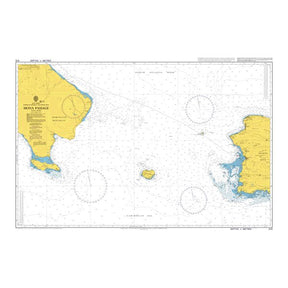 Product image of Admiralty Chart 472 | Mona Passage, featuring navigational markings, depth soundings, and coastal features, essential for safe marine navigation. It could be displayed as an art piece or used for navigation on a boat or ship.