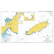 Product image of Admiralty Chart 477 | Tobago and Approaches, featuring navigational markings, depth soundings, and coastal features, essential for safe marine navigation. It could be displayed as an art piece or used for navigation on a boat or ship.