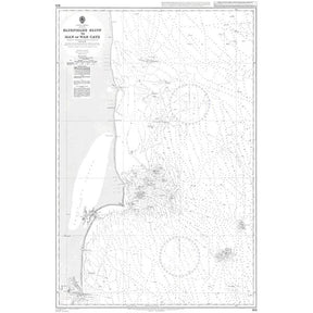 Product image of Admiralty Chart 605 | Bluefields Bluff to Man of War Cays, featuring navigational markings, depth soundings, and coastal features, essential for safe marine navigation. It could be displayed as an art piece or used for navigation on a boat or ship.