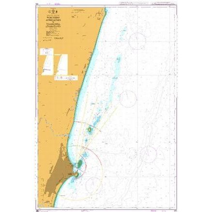 Product image of Admiralty Chart 695 | Northern Approaches to Toamasina (Tamatave), featuring navigational markings, depth soundings, and coastal features, essential for safe marine navigation. It could be displayed as an art piece or used for navigation on a boat or ship.