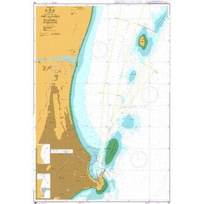 Product image of Admiralty Chart 696 | Port and Passes of Toamasina (Tamatave), featuring navigational markings, depth soundings, and coastal features, essential for safe marine navigation. It could be displayed as an art piece or used for navigation on a boat or ship.