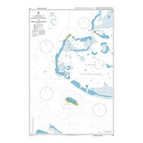 Product image of Admiralty Chart 726 | Egmont Islands to Three Brothers, featuring navigational markings, depth soundings, and coastal features, essential for safe marine navigation. It could be displayed as an art piece or used for navigation on a boat or ship.