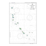 Product image of Admiralty Chart 731 | Gilbert Group, featuring navigational markings, depth soundings, and coastal features, essential for safe marine navigation. It could be displayed as an art piece or used for navigation on a boat or ship.