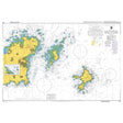 Product image of Admiralty Chart 808 | East Guernsey, Herm and Sark, featuring navigational markings, depth soundings, and coastal features, essential for safe marine navigation. It could be displayed as an art piece or used for navigation on a boat or ship.