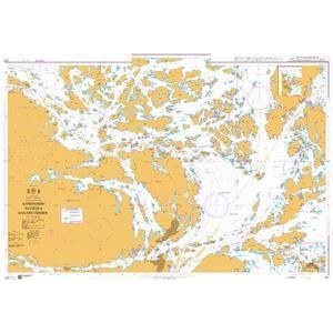 Product image of Admiralty Chart 821 | Sandhamn to Ostra Saxarfjarden, featuring navigational markings, depth soundings, and coastal features, essential for safe marine navigation. It could be displayed as an art piece or used for navigation on a boat or ship.