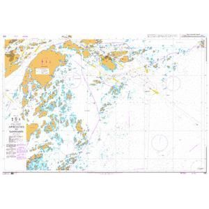 Product image of Admiralty Chart 832 | Approaches to Sandhamn, featuring navigational markings, depth soundings, and coastal features, essential for safe marine navigation. It could be displayed as an art piece or used for navigation on a boat or ship.