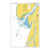 Product image of Admiralty Chart 834 | A Pathein River and Approaches, featuring navigational markings, depth soundings, and coastal features, essential for safe marine navigation. It could be displayed as an art piece or used for navigation on a boat or ship.