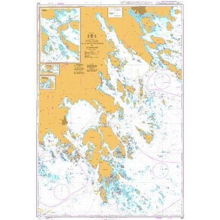 Product image of Admiralty Chart 844 | Lillhammarsgrund to Bokosund, featuring navigational markings, depth soundings, and coastal features, essential for safe marine navigation. It could be displayed as an art piece or used for navigation on a boat or ship.