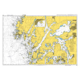 Product image of Admiralty Chart 869 | Hunnebostrand to Uddevalla and Gullholmen, featuring navigational markings, depth soundings, and coastal features, essential for safe marine navigation. It could be displayed as an art piece or used for navigation on a boat or ship.