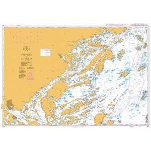 Product image of Admiralty Chart 887 | Furusund to Osterskar, featuring navigational markings, depth soundings, and coastal features, essential for safe marine navigation. It could be displayed as an art piece or used for navigation on a boat or ship.