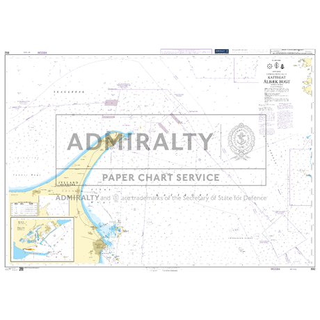 Product image of Admiralty Chart 892 | Kattegat Albaek Bugt, featuring navigational markings, depth soundings, and coastal features, essential for safe marine navigation. It could be displayed as an art piece or used for navigation on a boat or ship.