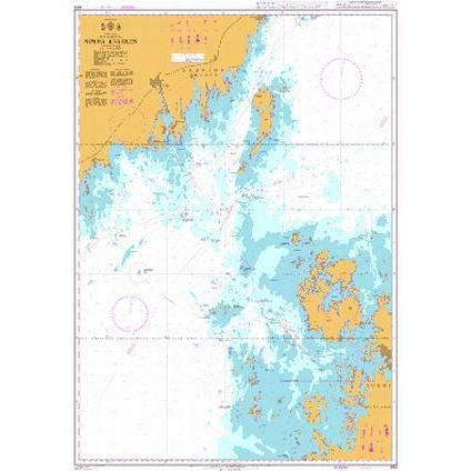 Product image of Admiralty Chart 893 | Norra Kvarken, featuring navigational markings, depth soundings, and coastal features, essential for safe marine navigation. It could be displayed as an art piece or used for navigation on a boat or ship.