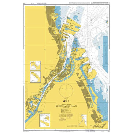 Product image of Admiralty Chart 902 | Kobenhavns Havn, featuring navigational markings, depth soundings, and coastal features, essential for safe marine navigation. It could be displayed as an art piece or used for navigation on a boat or ship.