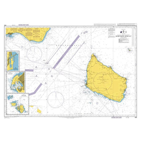 Product image of Admiralty Chart 958 | Bornholmsgat, featuring navigational markings, depth soundings, and coastal features, essential for safe marine navigation. It could be displayed as an art piece or used for navigation on a boat or ship.