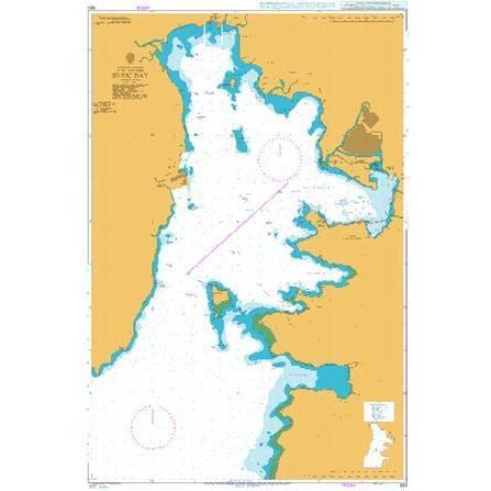 Product image of Admiralty Chart 983 | Subic Bay, featuring navigational markings, depth soundings, and coastal features, essential for safe marine navigation. It could be displayed as an art piece or used for navigation on a boat or ship.