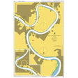 Product image of Admiralty Chart 993 | Mae Nam Chao Phraya, featuring navigational markings, depth soundings, and coastal features, essential for safe marine navigation. It could be displayed as an art piece or used for navigation on a boat or ship.