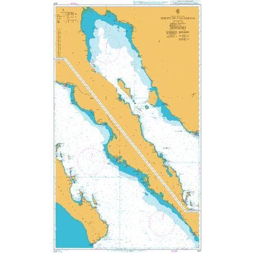 Product image of Admiralty Chart 1017 | Golfo de California, featuring navigational markings, depth soundings, and coastal features, essential for safe marine navigation. It could be displayed as an art piece or used for navigation on a boat or ship.