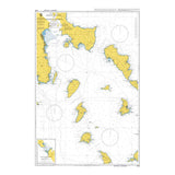 Product image of Admiralty Chart 1038 | Steno Sifnou to Steno Kafirea, featuring navigational markings, depth soundings, and coastal features, essential for safe marine navigation. It could be displayed as an art piece or used for navigation on a boat or ship.