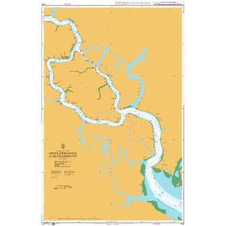 Product image of Admiralty Chart 1039 | Outer Approaches to Ho Chi Minh City, featuring navigational markings, depth soundings, and coastal features, essential for safe marine navigation. It could be displayed as an art piece or used for navigation on a boat or ship.