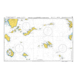 Product image of Admiralty Chart 1040 | Nisos Ios to Vrachonisida Kandelioussa, featuring navigational markings, depth soundings, and coastal features, essential for safe marine navigation. It could be displayed as an art piece or used for navigation on a boat or ship.
