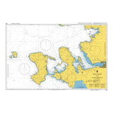 Product image of Admiralty Chart 1058 | Nisos Chios and Izmir Korfezi, featuring navigational markings, depth soundings, and coastal features, essential for safe marine navigation. It could be displayed as an art piece or used for navigation on a boat or ship.