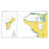 Product image of Admiralty Chart 1109 | Guam, featuring navigational markings, depth soundings, and coastal features, essential for safe marine navigation. It could be displayed as an art piece or used for navigation on a boat or ship.