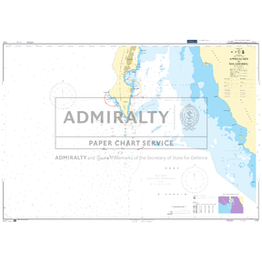 Product image of Admiralty Chart 1131 | Approaches to Nouadhibou, featuring navigational markings, depth soundings, and coastal features, essential for safe marine navigation. It could be displayed as an art piece or used for navigation on a boat or ship.