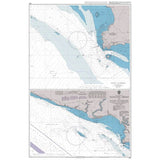 Product image of Admiralty Chart 1140 | Approaches to Port Dickson, featuring navigational markings, depth soundings, and coastal features, essential for safe marine navigation. It could be displayed as an art piece or used for navigation on a boat or ship.