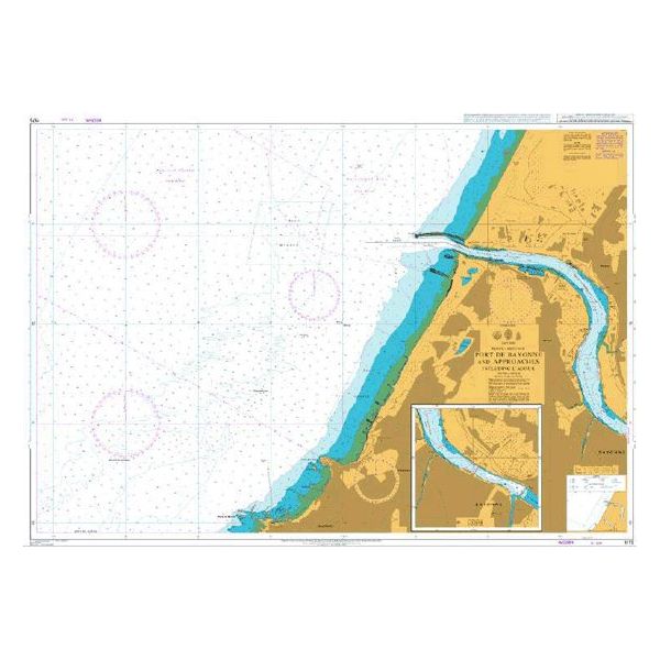 Product image of Admiralty Chart 1175 | Port de Bayonne and Approaches including l'Adour, featuring navigational markings, depth soundings, and coastal features, essential for safe marine navigation. It could be displayed as an art piece or used for navigation on a boat or ship.