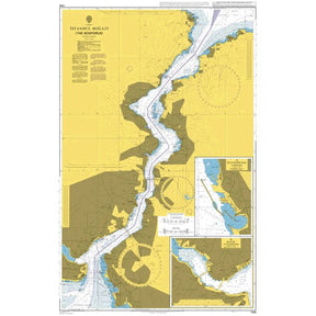 Product image of Admiralty Chart 1198 | Istanbul Bogazi (The Bosporus), featuring navigational markings, depth soundings, and coastal features, essential for safe marine navigation. It could be displayed as an art piece or used for navigation on a boat or ship.