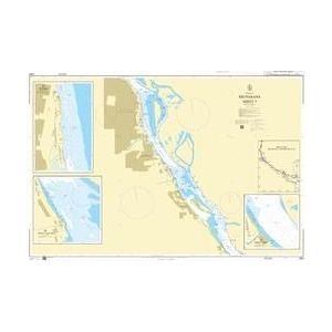 Product image of Admiralty Chart 1329 | Rio Parana Sheet 7, featuring navigational markings, depth soundings, and coastal features, essential for safe marine navigation. It could be displayed as an art piece or used for navigation on a boat or ship.