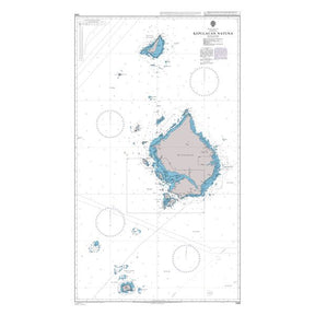 Product image of Admiralty Chart 1348 | Pulau-Pulau Natuna Besar, featuring navigational markings, depth soundings, and coastal features, essential for safe marine navigation. It could be displayed as an art piece or used for navigation on a boat or ship.