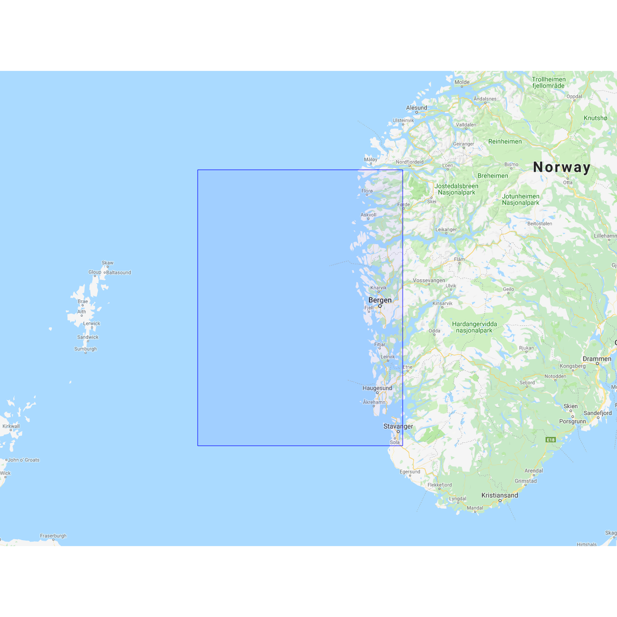 Product image of Admiralty Chart 1427 | Stavanger to Floro, featuring navigational markings, depth soundings, and coastal features, essential for safe marine navigation. It could be displayed as an art piece or used for navigation on a boat or ship.