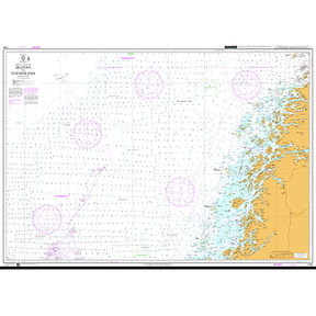 Product image of Admiralty Chart 1430 | Sklinna to Tennholmen, featuring navigational markings, depth soundings, and coastal features, essential for safe marine navigation. It could be displayed as an art piece or used for navigation on a boat or ship.