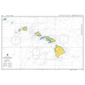 Product image of Admiralty Chart 1510 | Hawaii to Nihoa, featuring navigational markings, depth soundings, and coastal features, essential for safe marine navigation. It could be displayed as an art piece or used for navigation on a boat or ship.