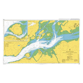 Product image of Admiralty Chart 1549 | River Shannon Rinealon Point to Shannon Airport including Foynes Harbour, featuring navigational markings, depth soundings, and coastal features, essential for safe marine navigation. It could be displayed as an art piece or used for navigation on a boat or ship.