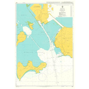 Product image of Admiralty Chart 1557 | Zhuhai Gang Gaolan Gangqu, featuring navigational markings, depth soundings, and coastal features, essential for safe marine navigation. It could be displayed as an art piece or used for navigation on a boat or ship.