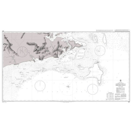 Product image of Admiralty Chart 1681 | Northern Shore of Sibuko Bay, featuring navigational markings, depth soundings, and coastal features, essential for safe marine navigation. It could be displayed as an art piece or used for navigation on a boat or ship.