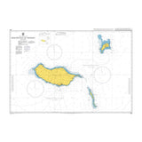 Product image of Admiralty Chart 1831 | Arquipelago da Madeira, featuring navigational markings, depth soundings, and coastal features, essential for safe marine navigation. It could be displayed as an art piece or used for navigation on a boat or ship.